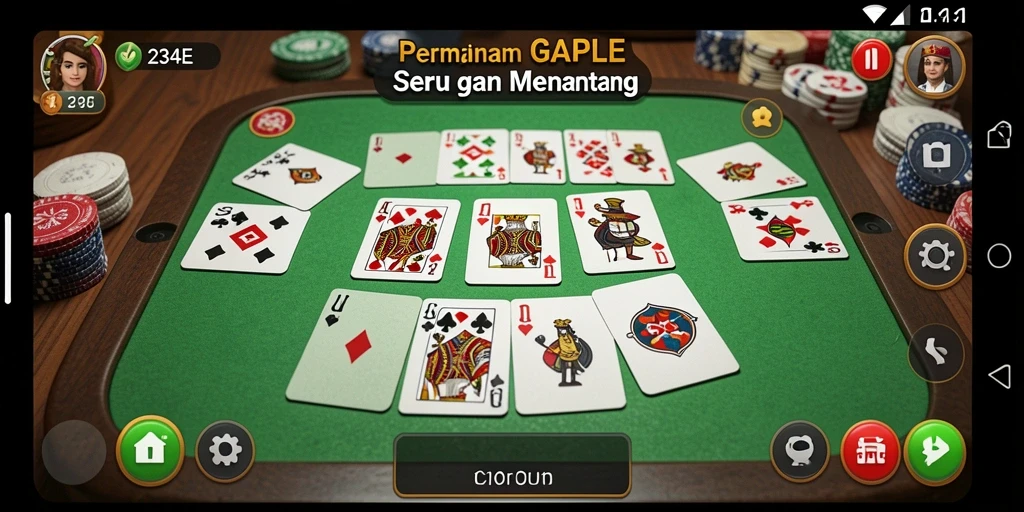Tampilan screenshot 234E dengan gameplay Gaple yang seru.