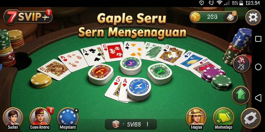 Tangkapan layar dari gameplay seru 7SVIP dalam permainan Gaple.