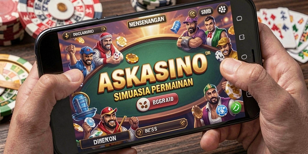 Screenshot menunjukkan gameplay seru dari ASKASINO dengan elemen Simulation.