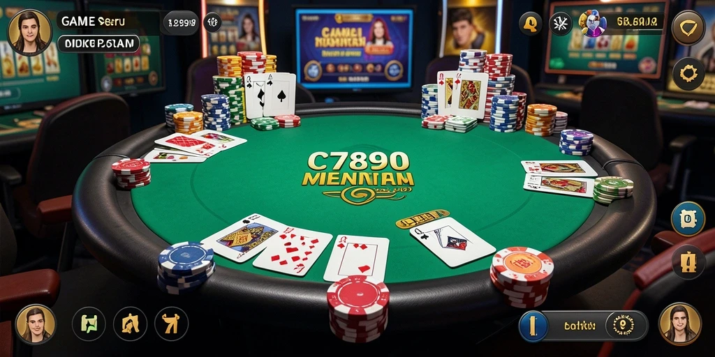 Tampilan gameplay seru di C7890 dengan aksi Poker yang mendebarkan.