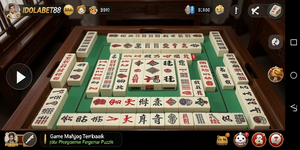 Tampilan gameplay IDOLABET88 dengan desain ubin Mahjong yang menarik.
