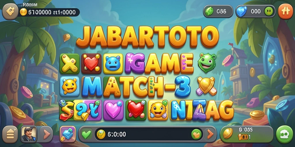 Gameplay seru JABARTOTO dengan kombinasi Match-3 yang menarik.