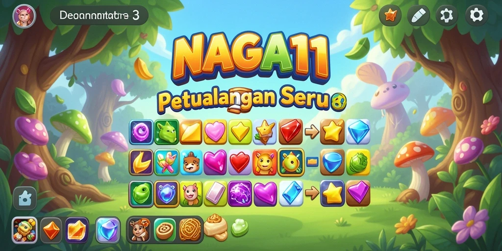 Screenshot NAGA11 menampilkan gameplay seru dari tantangan Match-3.