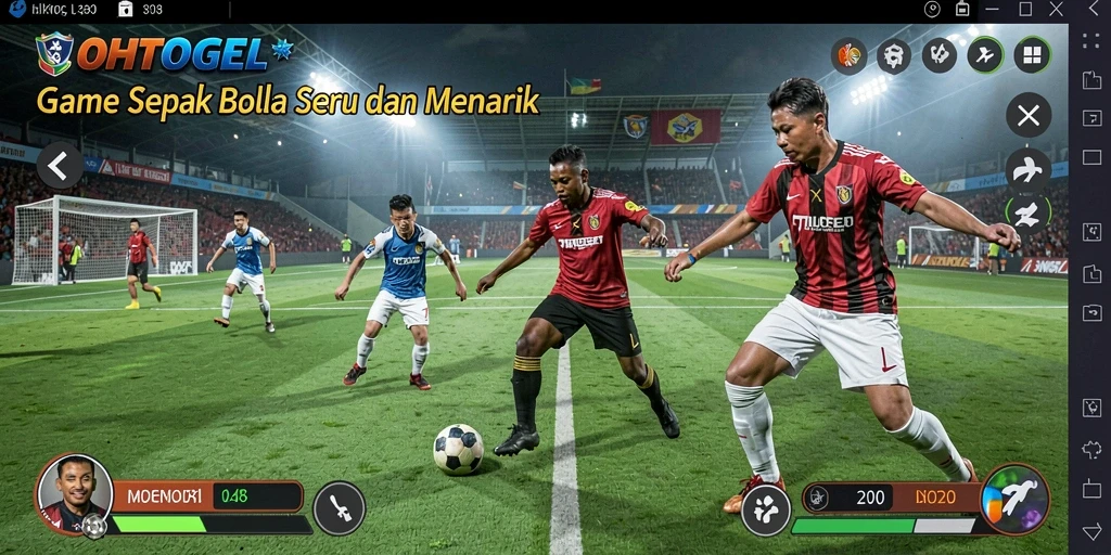 Tampilan gameplay OHTOGEL yang mendebarkan di arena sepak bola.