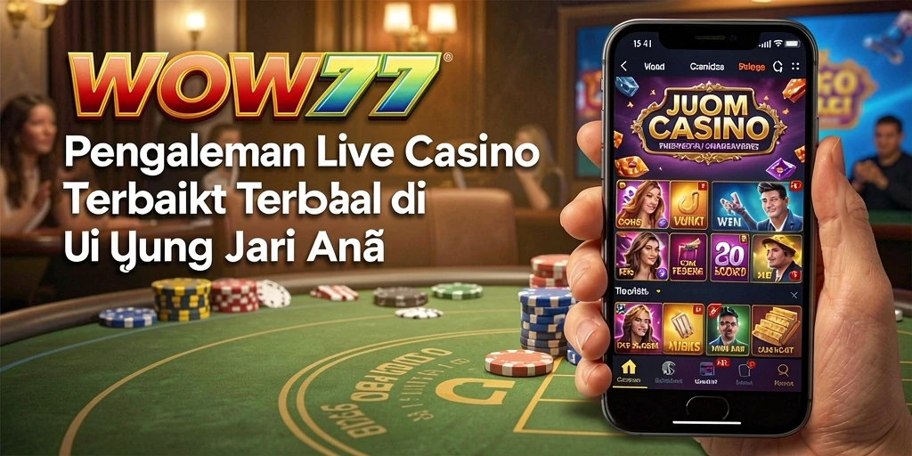 Screenshot gameplay WOW77 menampilkan suasana Live Casino yang mengesankan.